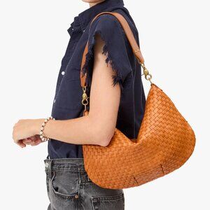 Clare V. Moyen Messenger Natural Woven Checker